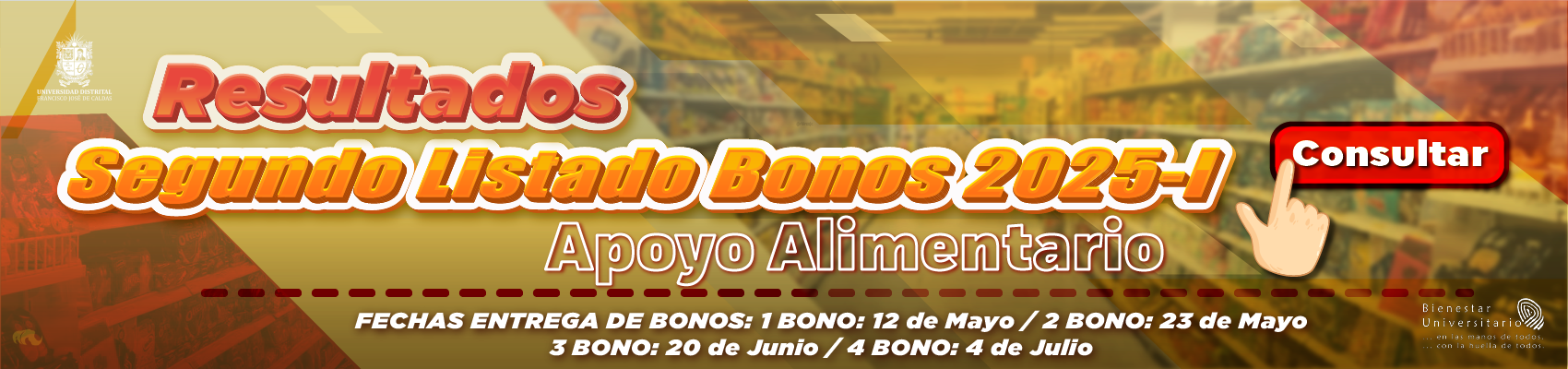 Segundo Listado Convocatoria Apoyo Alimentario 2025-1